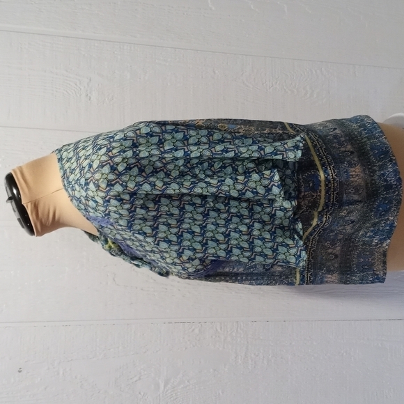 Olive Hill small Bohemian boho hippie blouse sheer - Picture 3 of 9